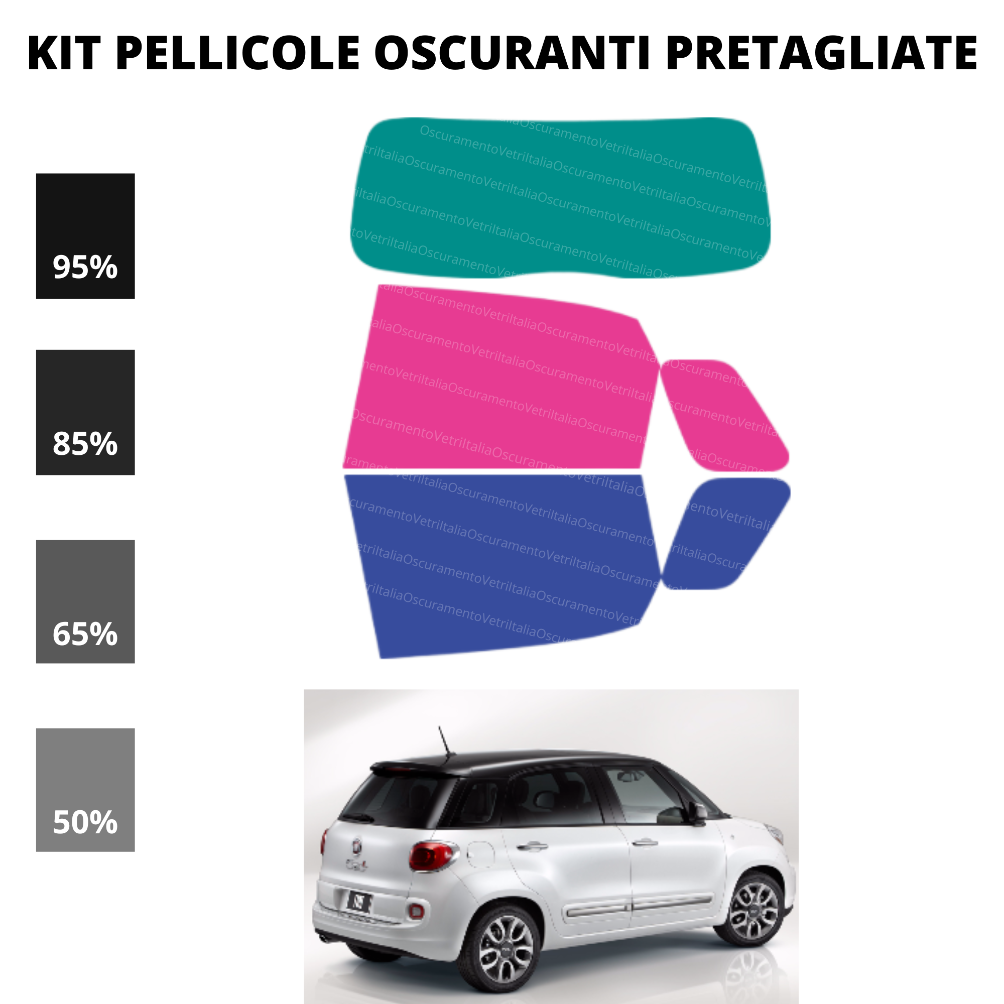 Pellicola Oscuramento Vetri Fiat 500 L