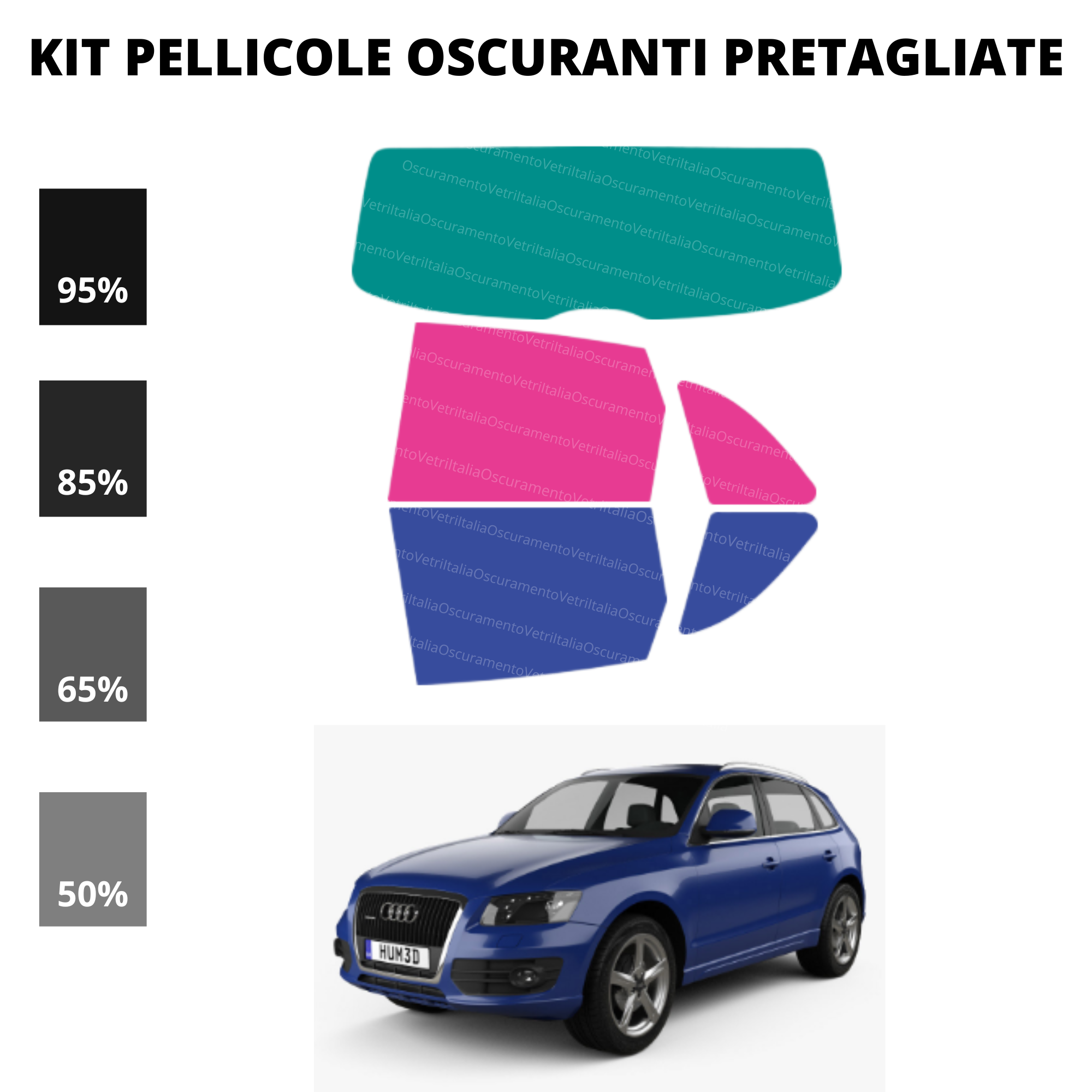 Pellicola Oscuramento Vetri Audi Q5 2009-2016