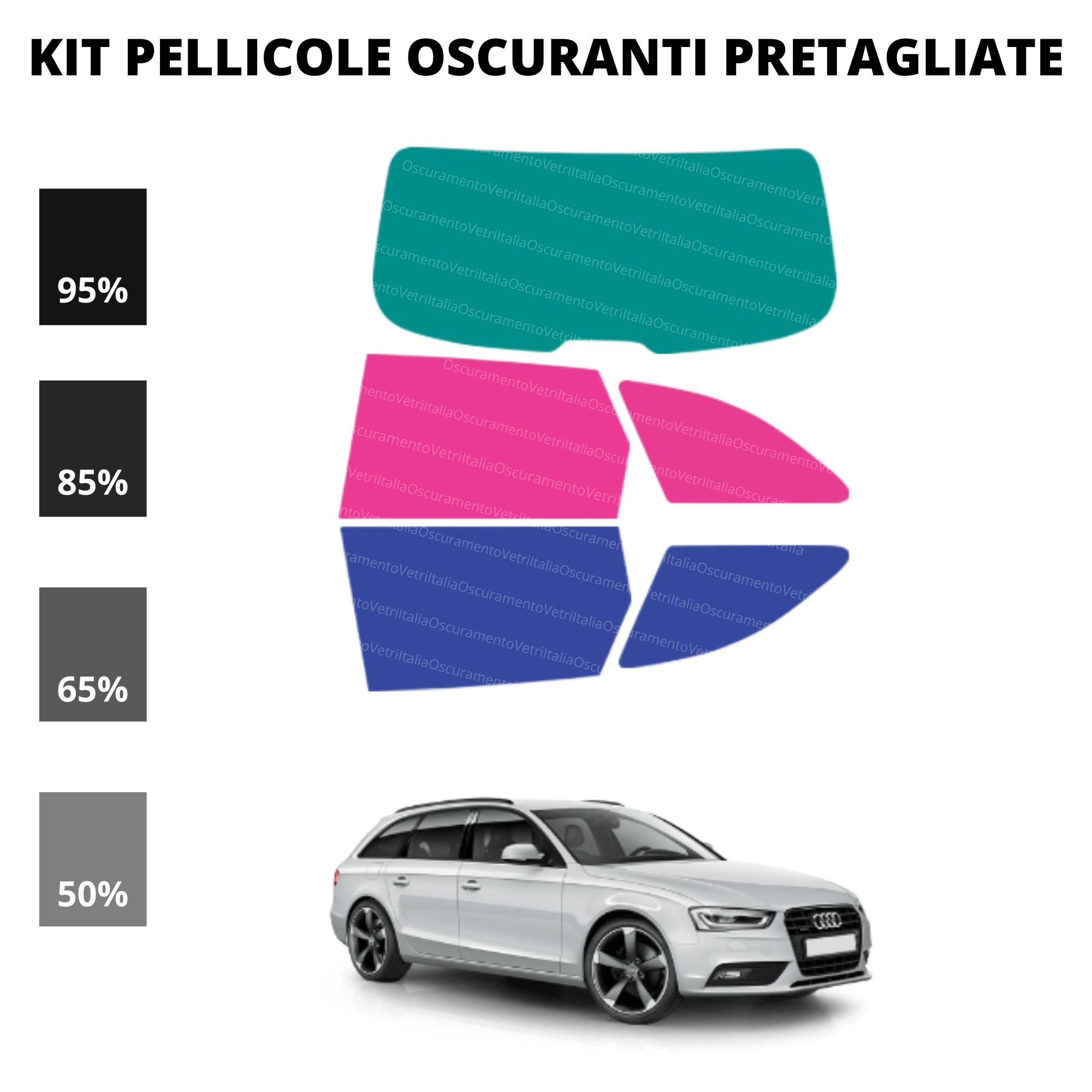 Pellicola Oscuramento Vetri Audi A4 2009-2015