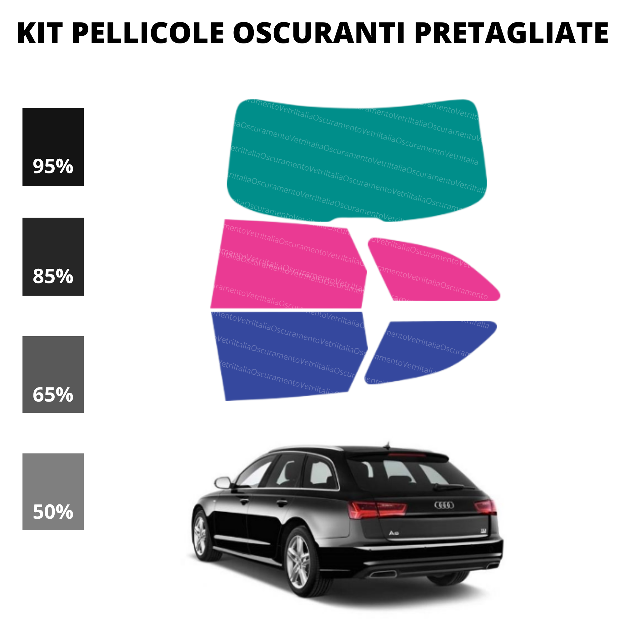 Pellicola Oscuramento Vetri Audi A6 2011-2018