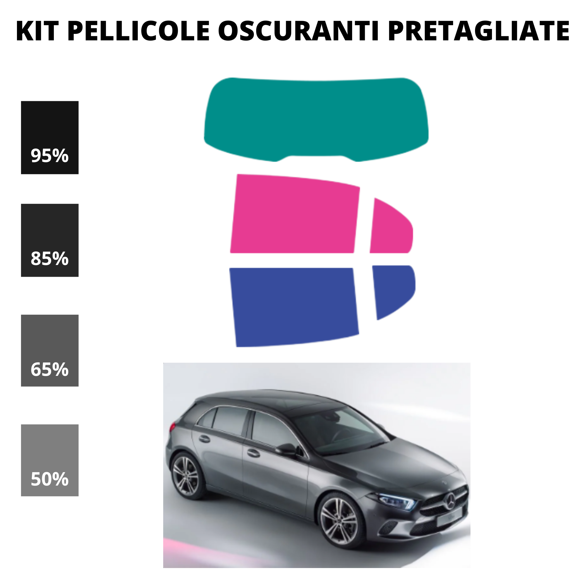 Pellicola Oscuramento Vetri Mercedes Classe A 2018-2022