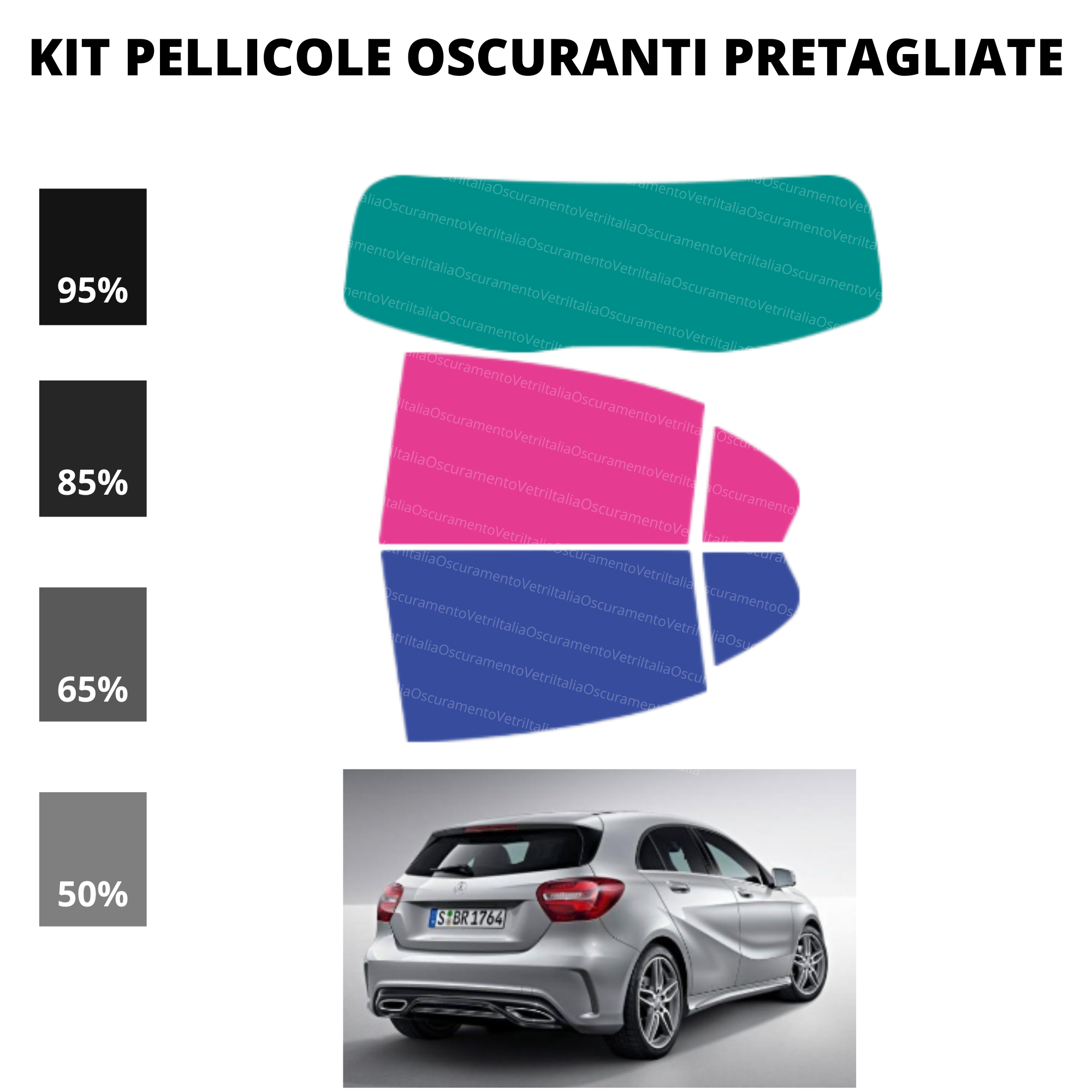 Pellicola Oscuramento Vetri Mercedes Classe A 2011-2017