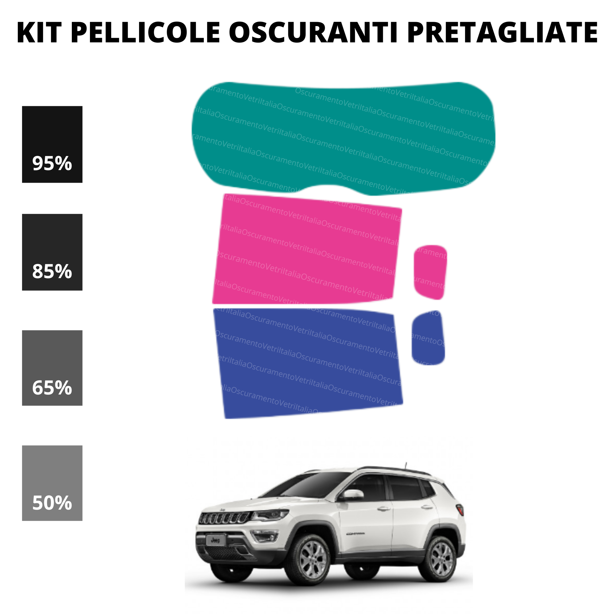Pellicola Oscuramento Vetri Jeep Compass