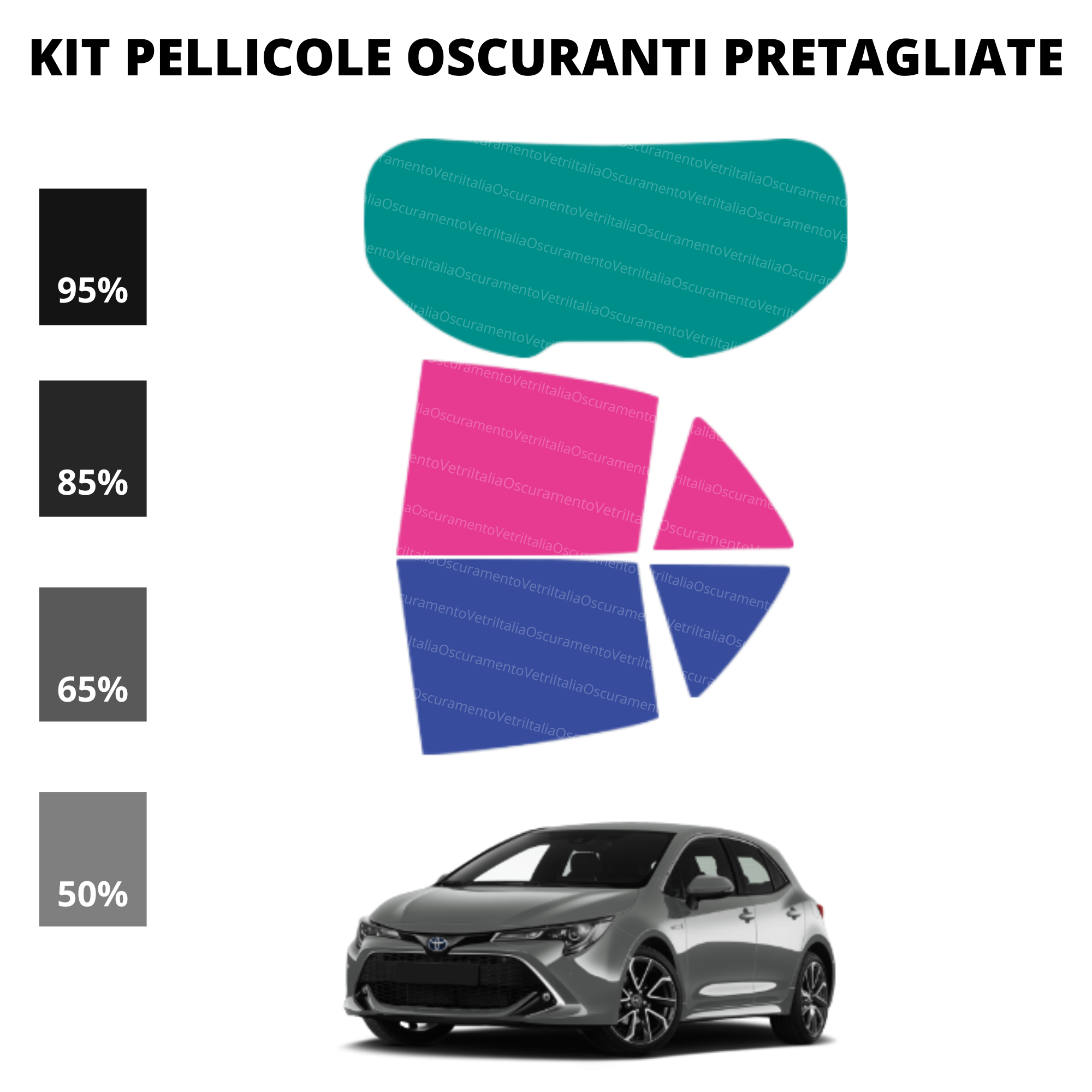 Pellicola Oscuramento Vetri Toyota Corolla 2019-Attuale