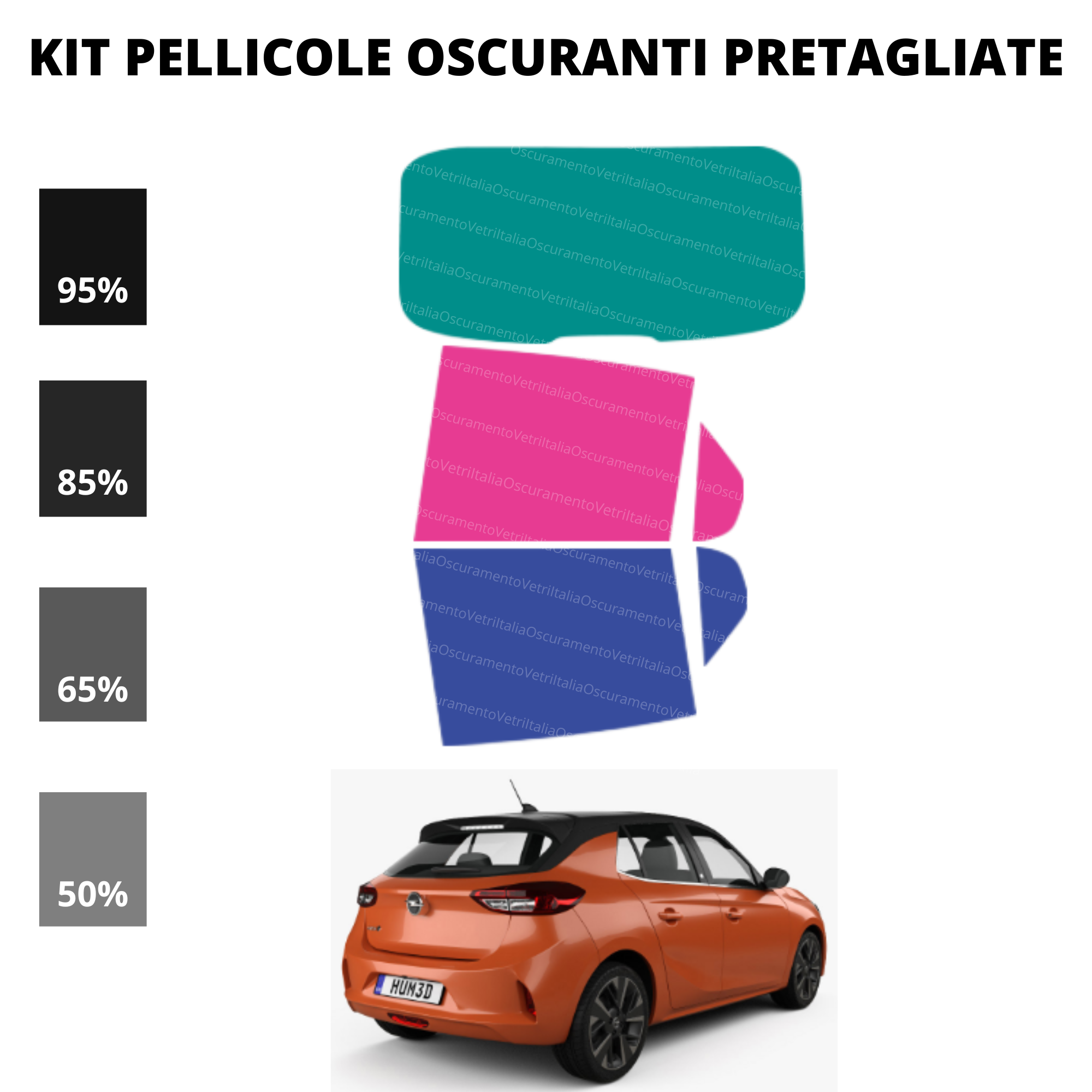 Pellicola Oscuramento Vetri Opel Corsa 2020-Attuale