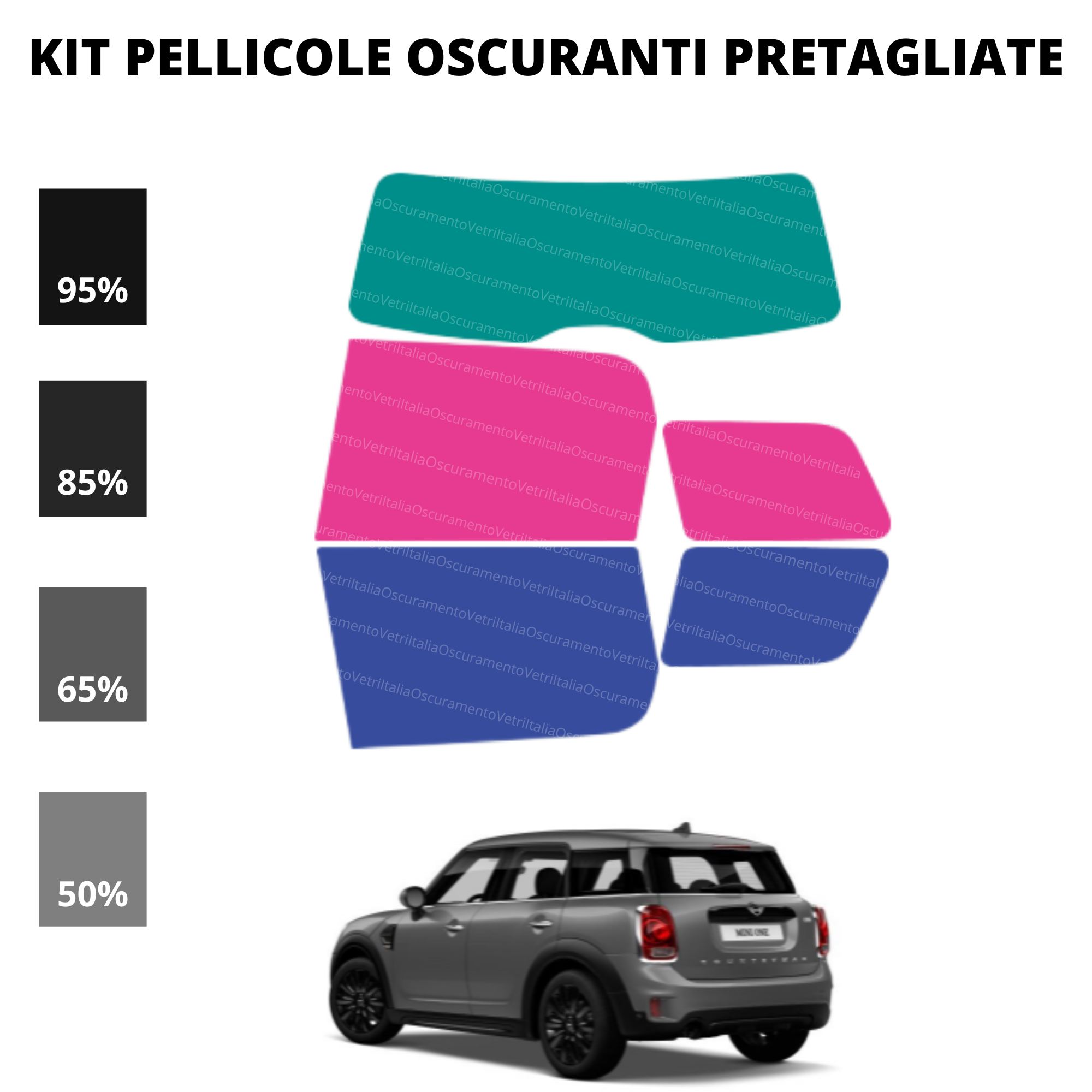 Pellicola Oscuramento Vetri Mini Country 2017-Attuale