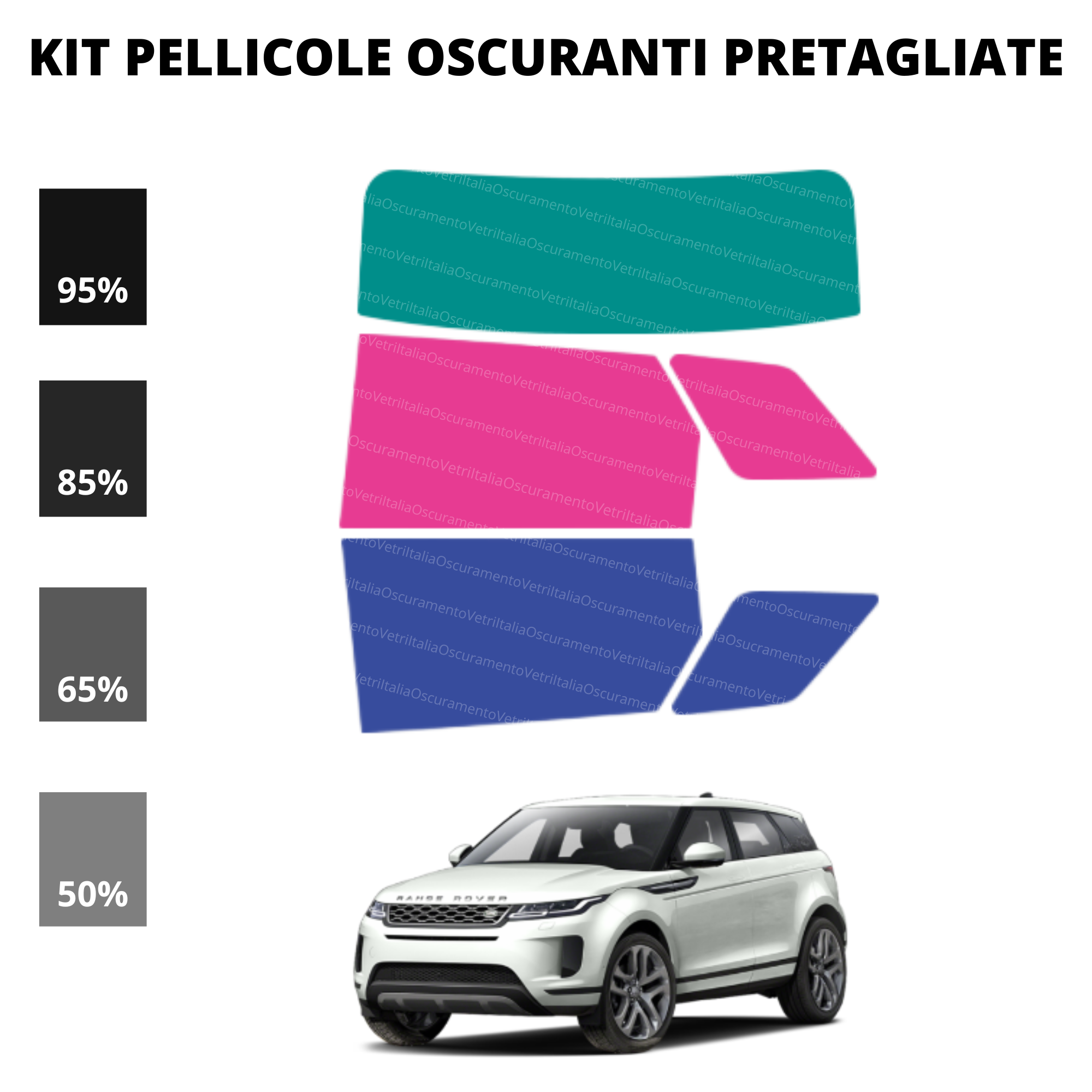 Pellicola Oscuramento Vetri Range Rover Evoque 2019-Attuale