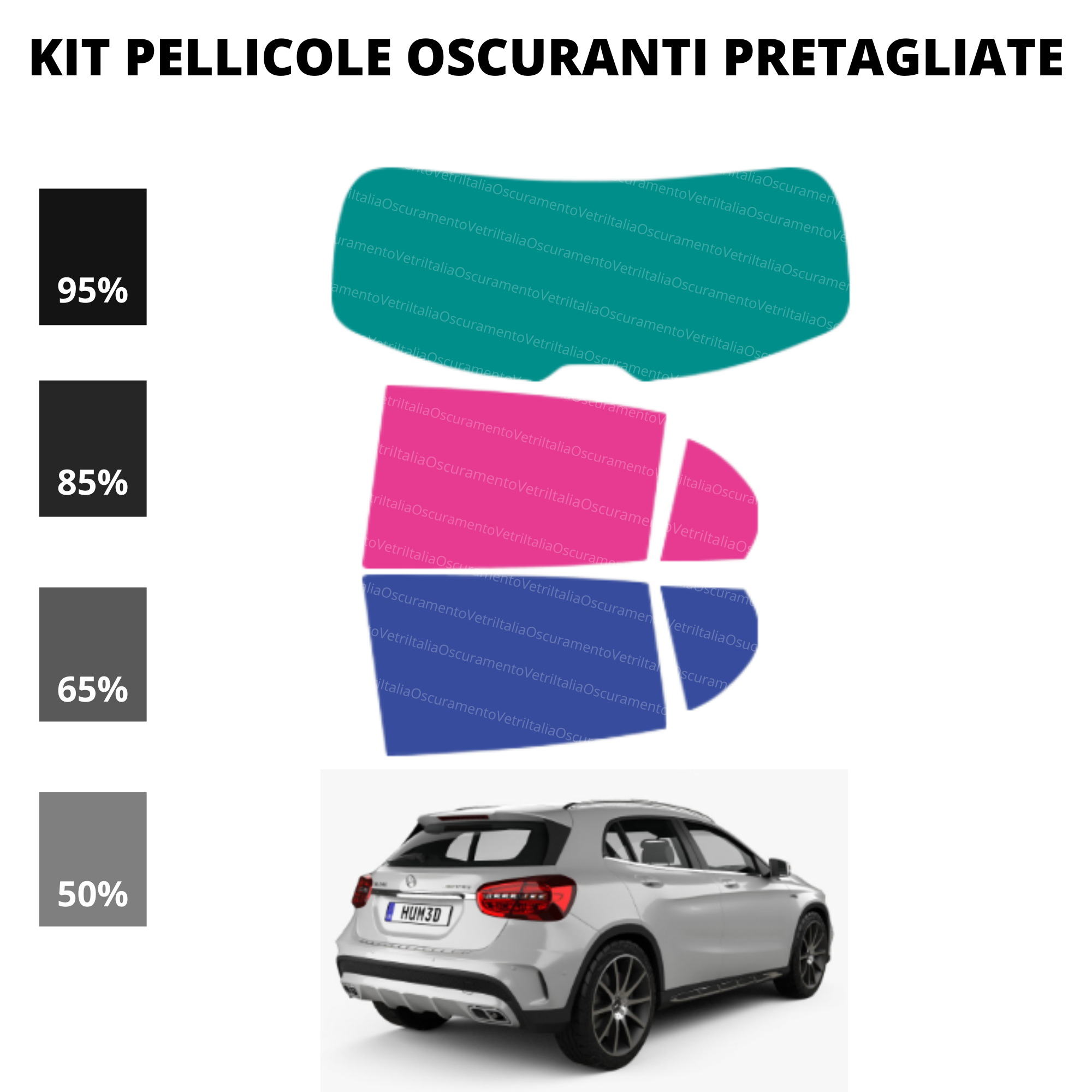 Pellicola Oscuramento Vetri Mercedes GLA 2014-2019