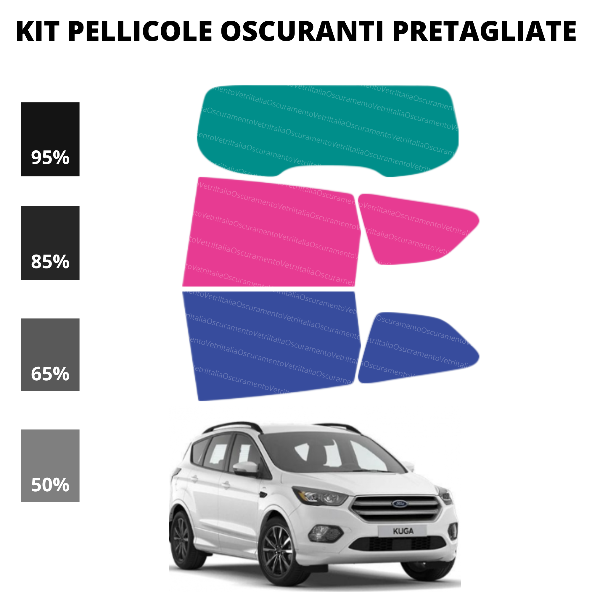 Pellicola Oscuramento Vetri Ford Kuga 2013-2019