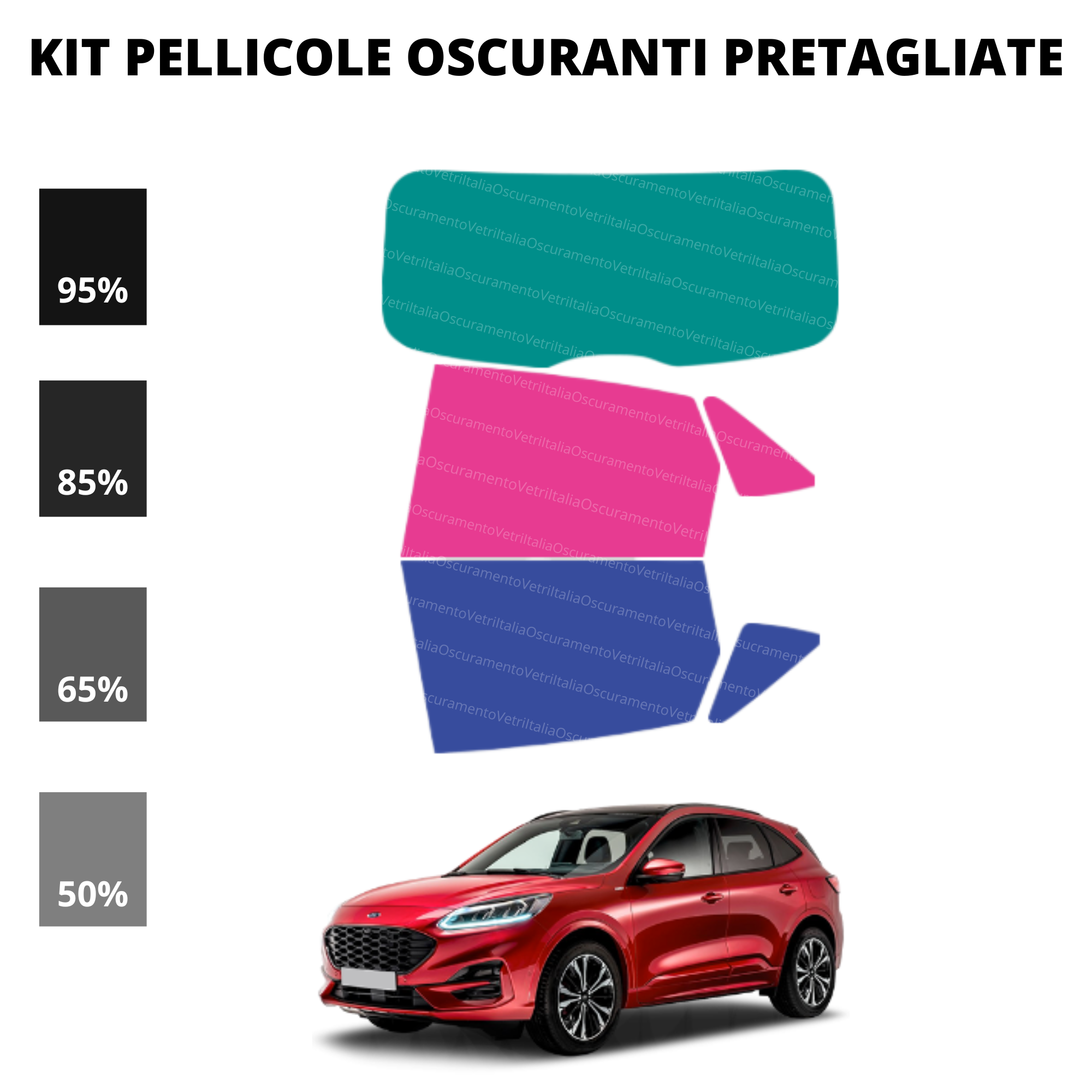 Pellicola Oscuramento Vetri Ford Kuga 2020-Attuale