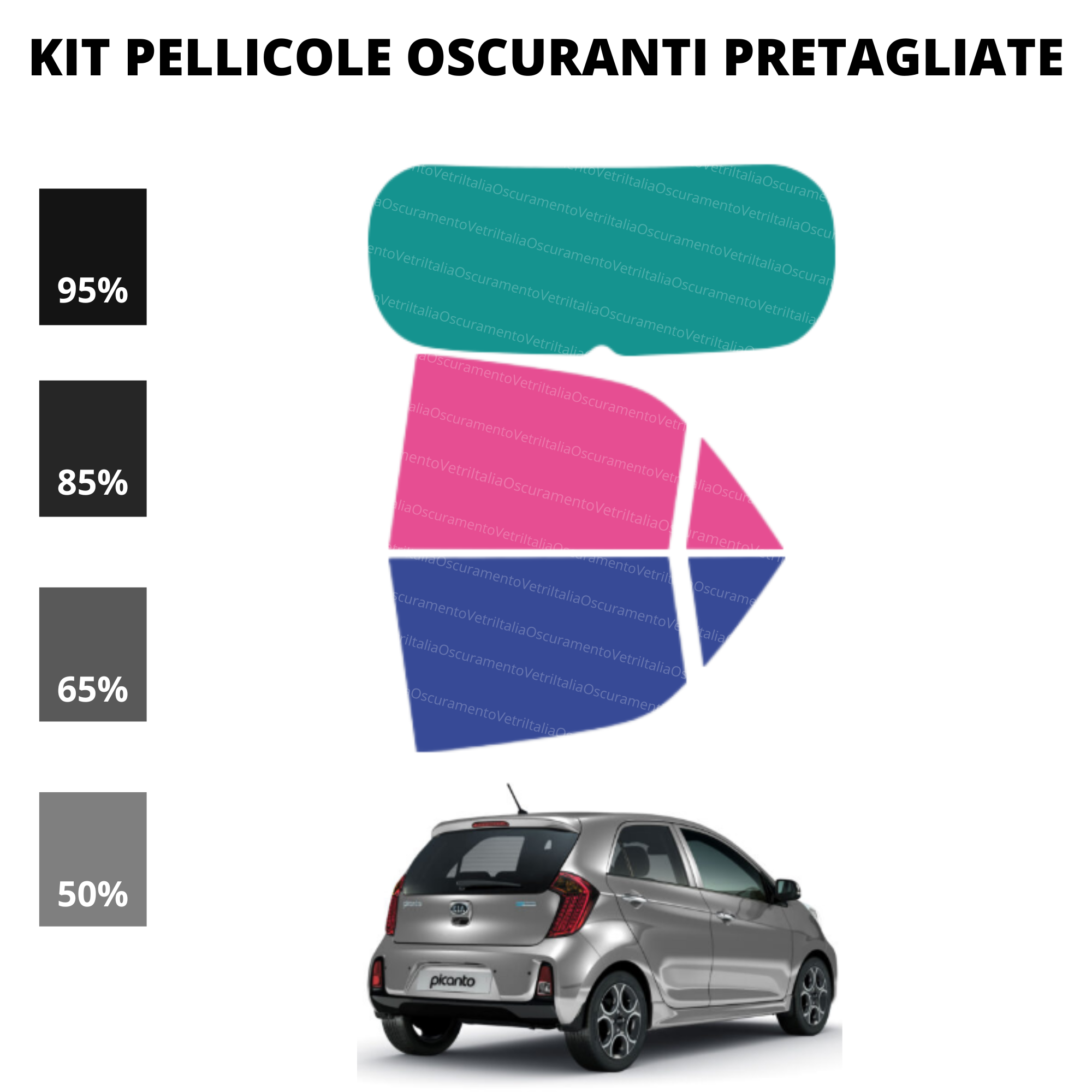 Pellicola Oscuramento Vetri Kia Picanto 2011-2017