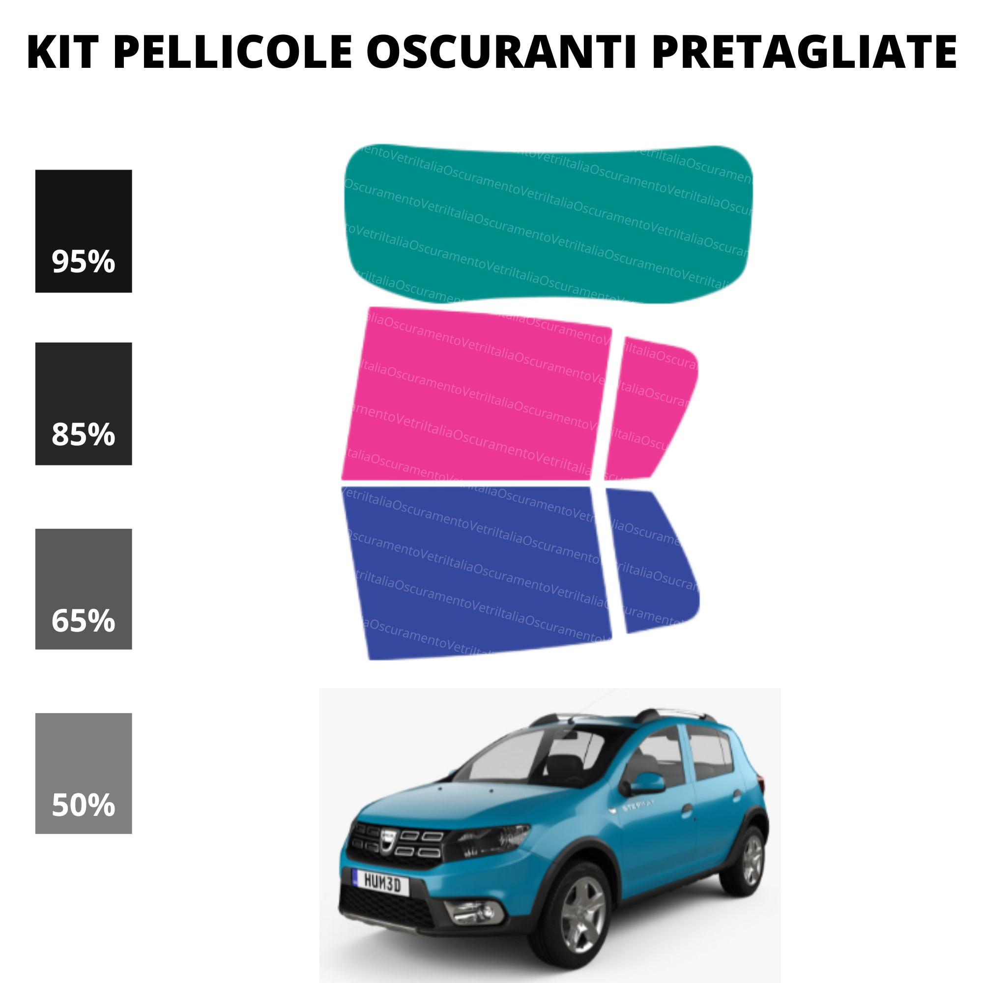 Pellicola Oscuramento Vetri Dacia Sandero 2012-2020