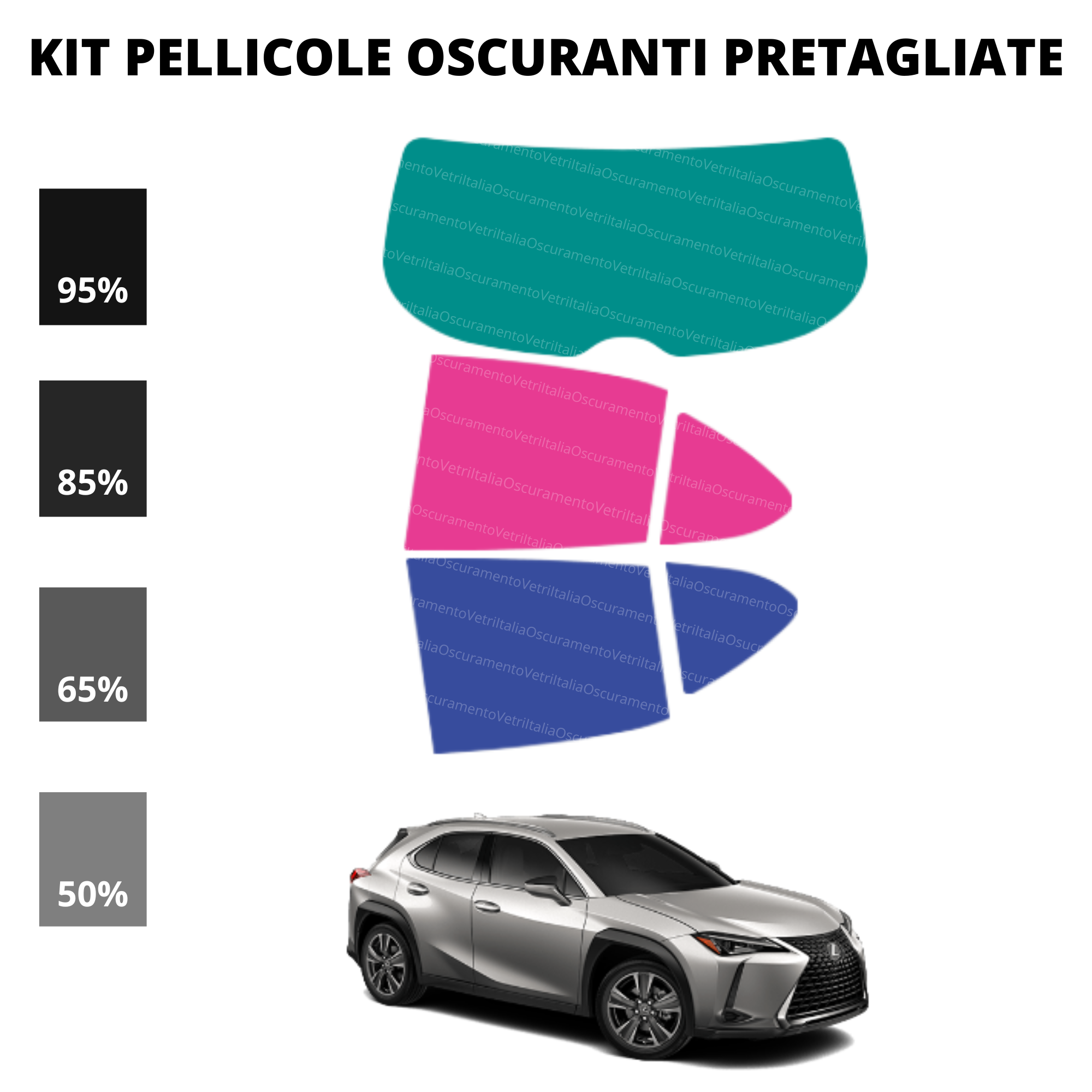 Pellicola Oscuramento Vetri Lexus UX