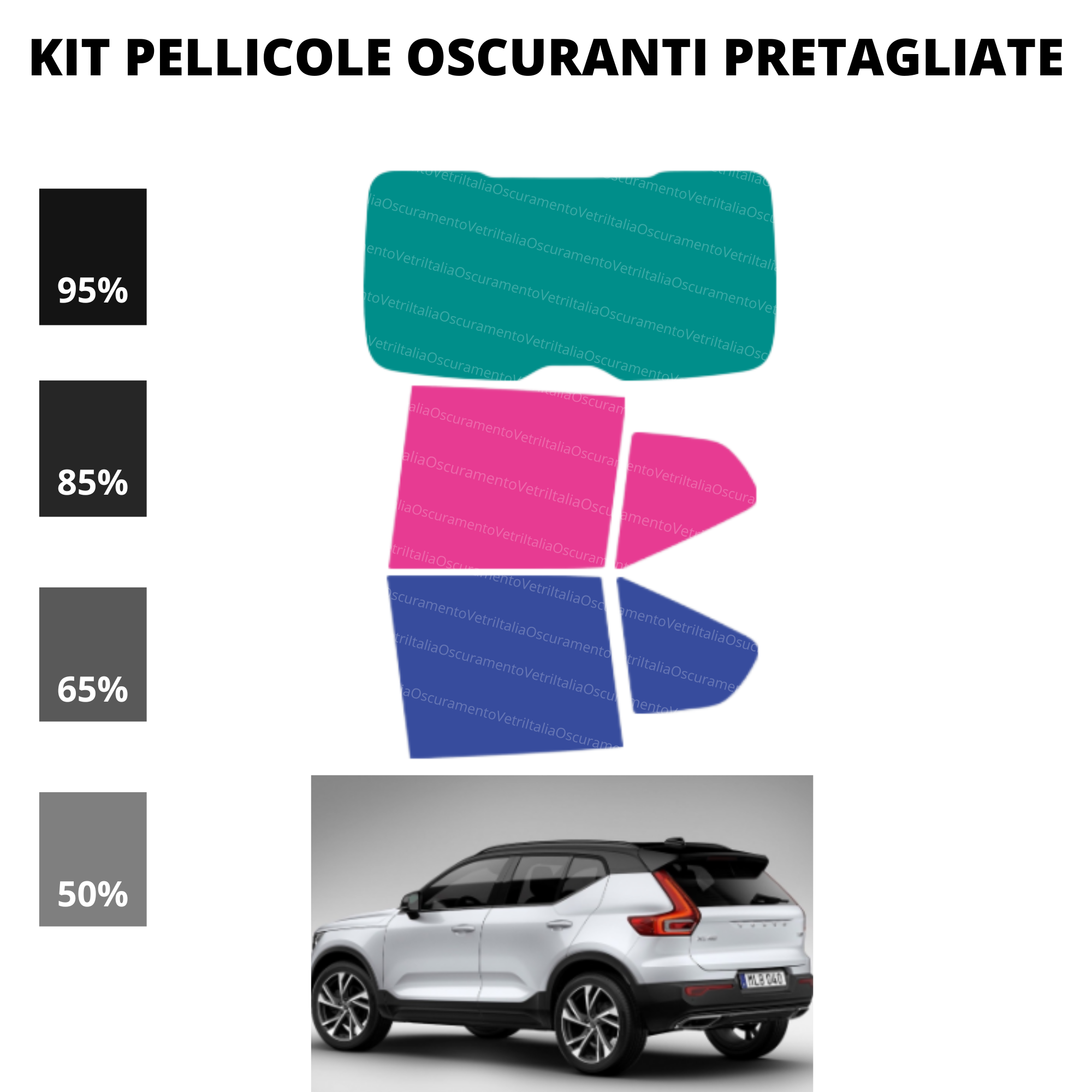 Pellicola Oscuramento Vetri Volvo XC-40 2018-Attuale