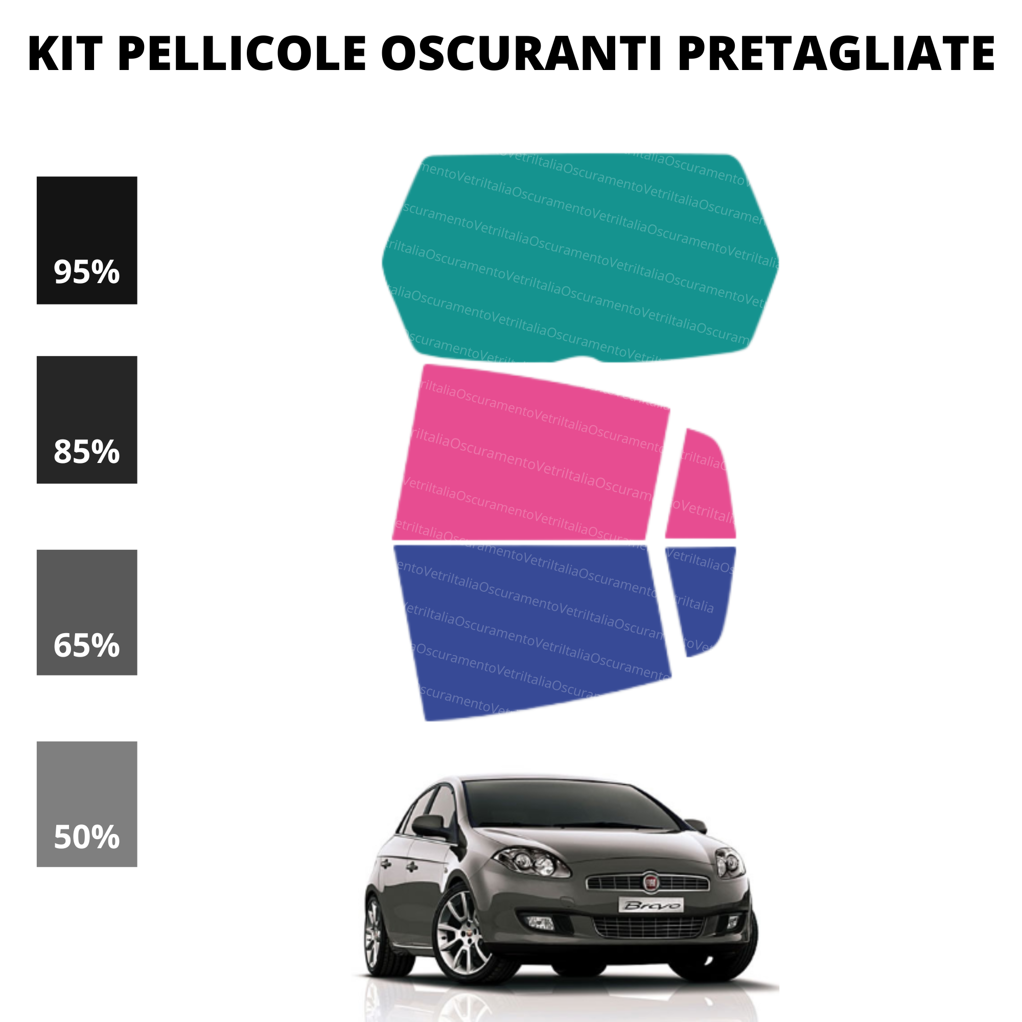 Pellicola Oscuramento Vetri Fiat Bravo 2007-Attuale