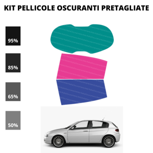 Pellicola Oscuramento Vetri Alfa Romeo 147 5 Porte 2004-Attuale