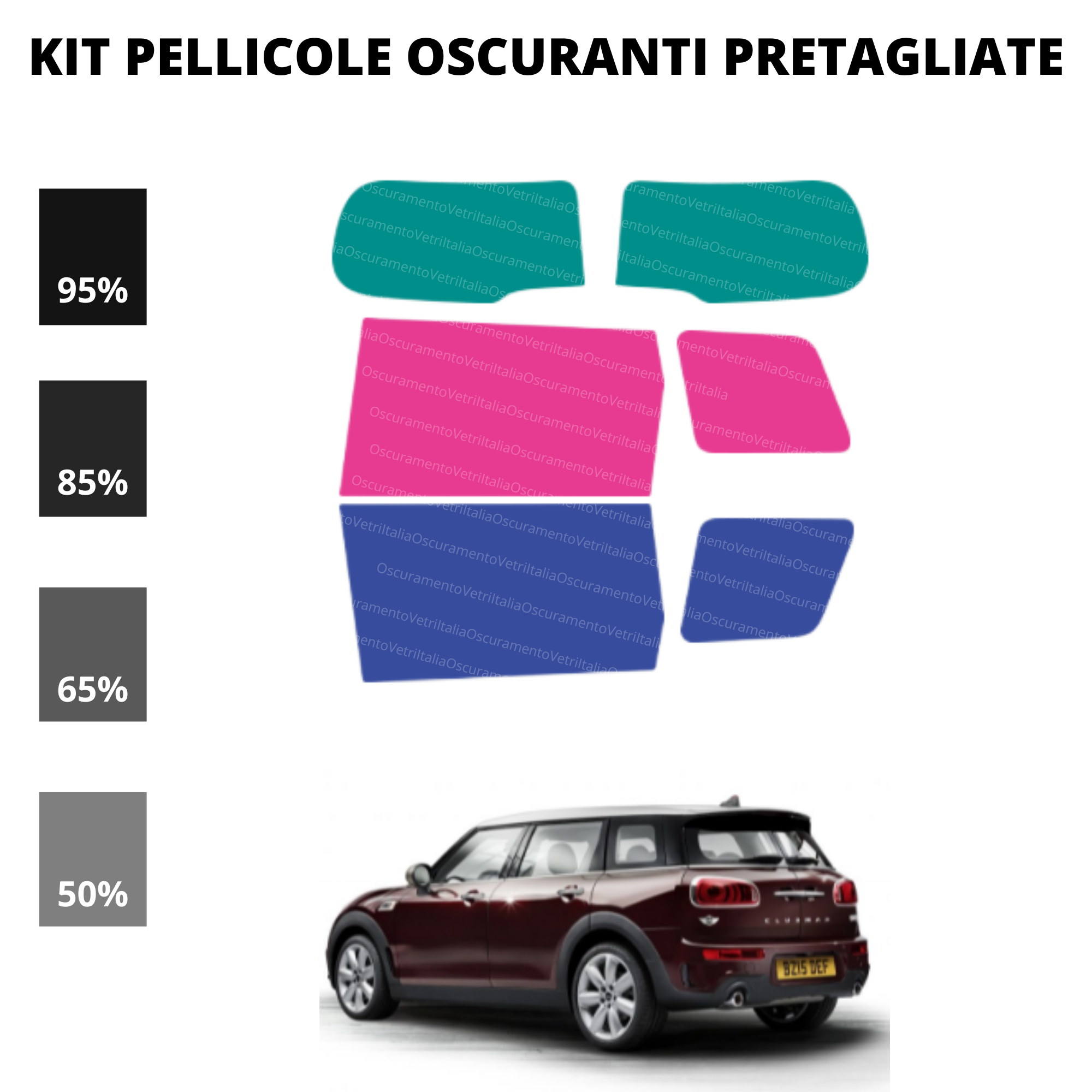 Pellicola Oscuramento Vetri Mini Clubman 2016-Attuale