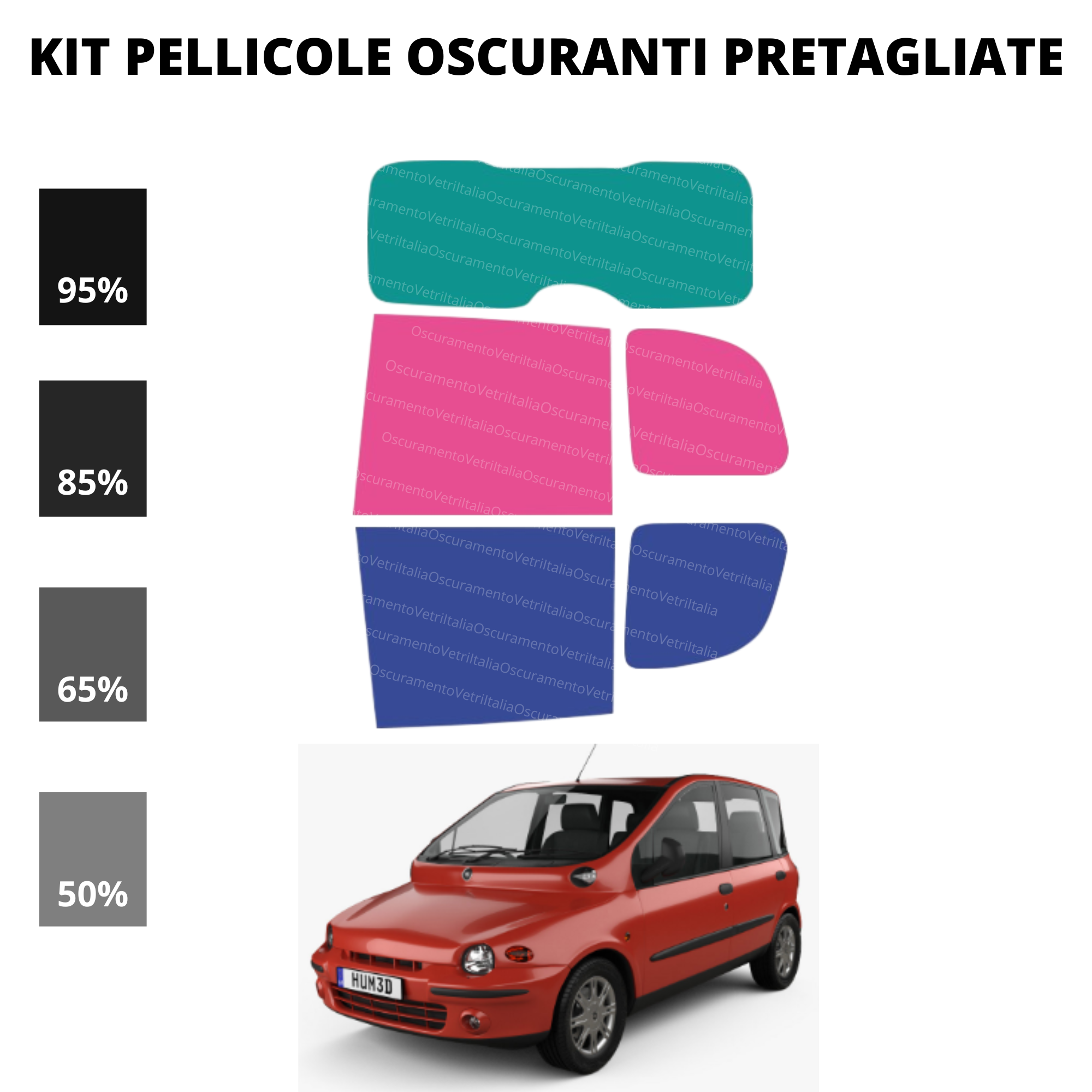 Pellicola Oscuramento Vetri Fiat Multipla