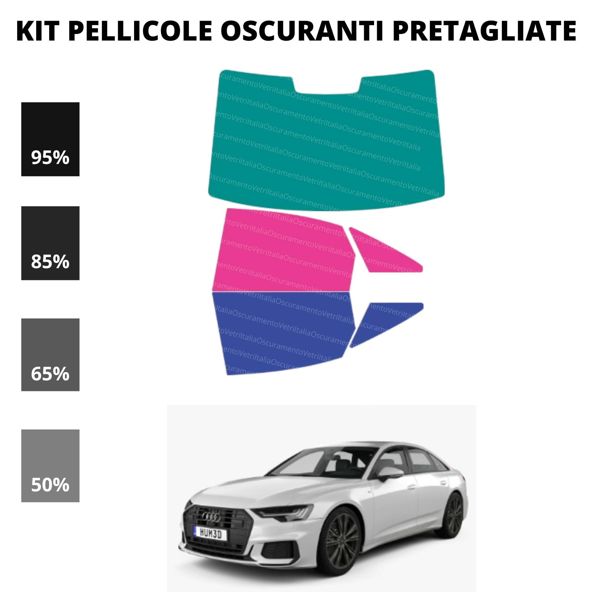 Pellicola Oscuramento Vetri Audi A6 Sedan 2011-2018