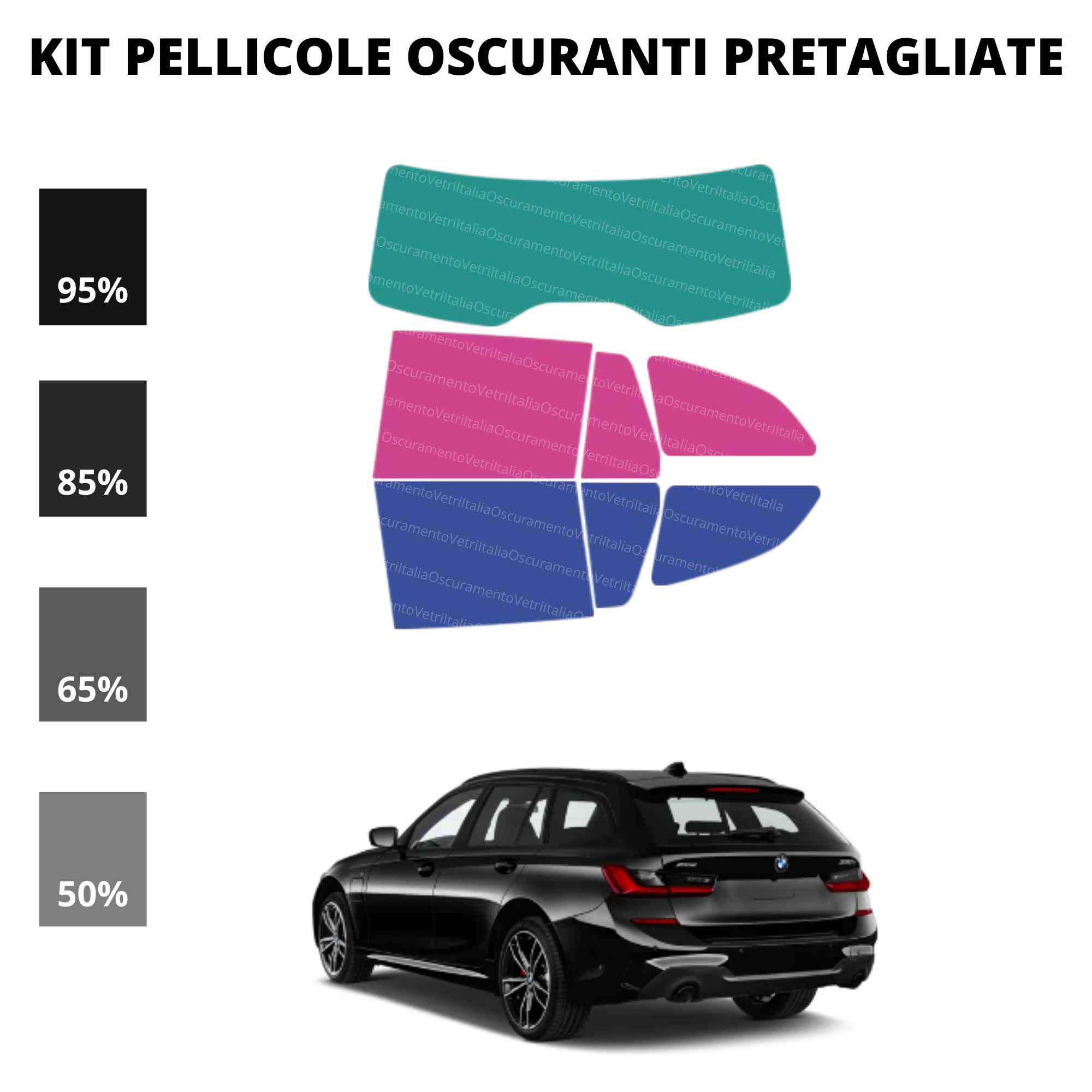 Pellicola Oscuramento Vetri Bmw Serie 3 G21 SW 2021-Attuale