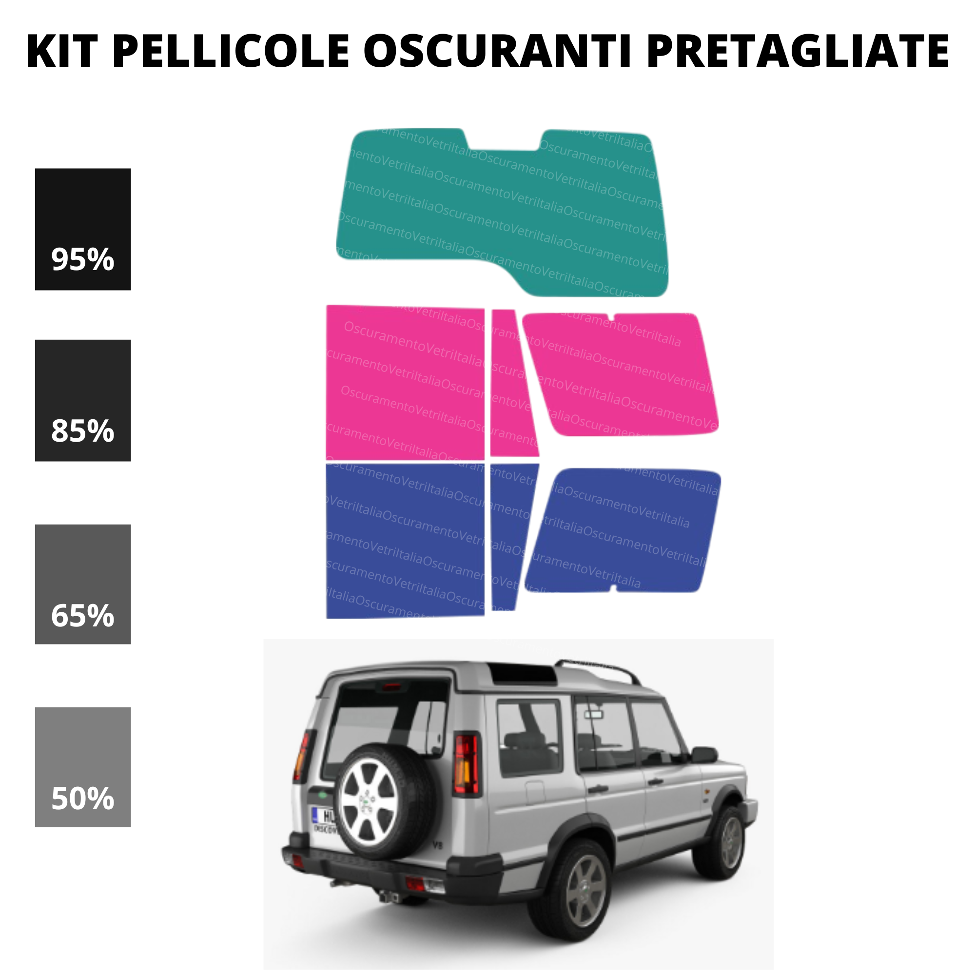 Pellicola Oscuramento Vetri Land Rover Discovery 2 1999-2003