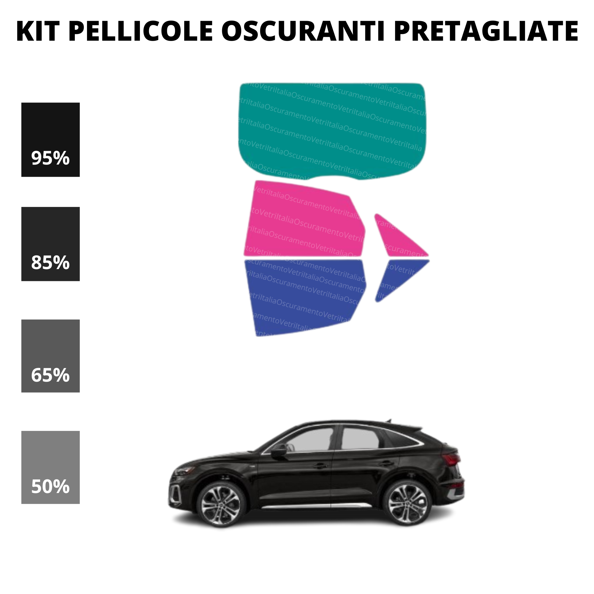 Pellicola Oscuramento Vetri Audi Q5 2021 - Attuale