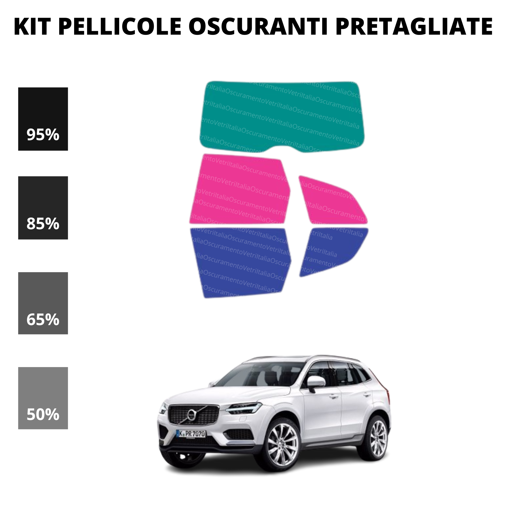 Pellicola Oscuramento Vetri Volvo XC60 2017 Attuale
